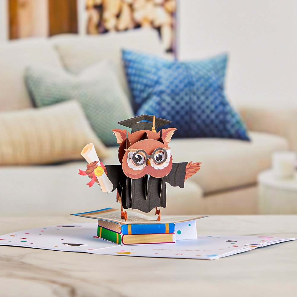 Owl Graduation 3D Pop Up Card