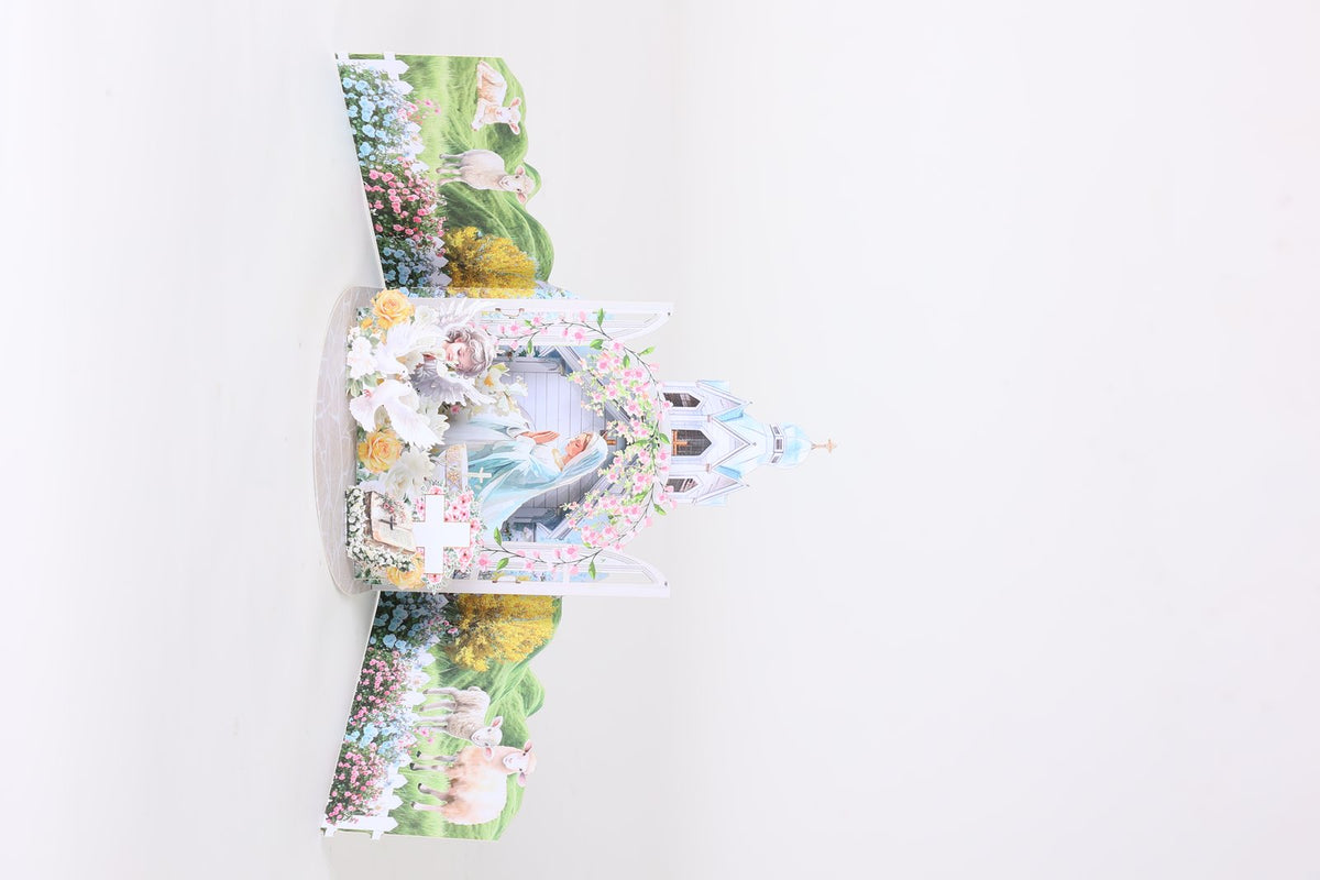 Church Nun Double Door Pop Up Card
