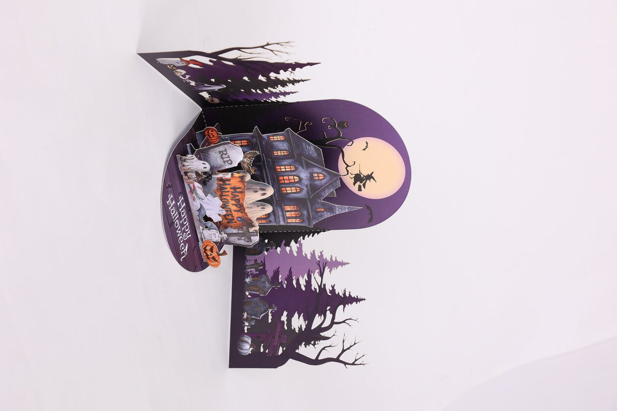 Halloween Night Witch Cottage 3D Pop Up Card