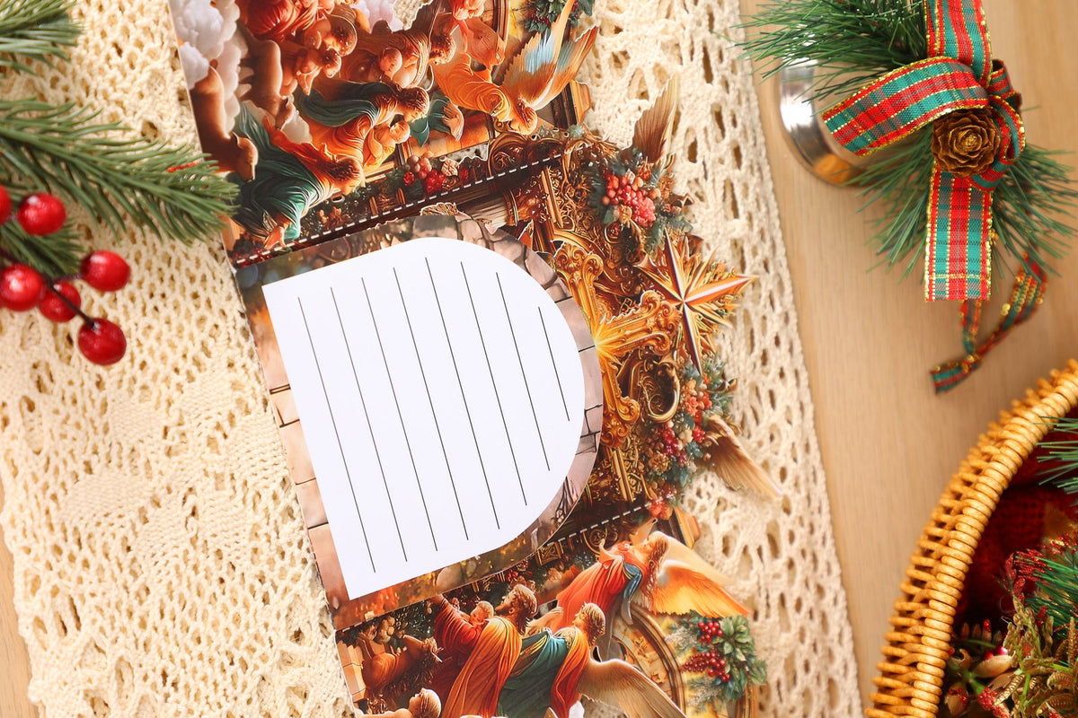 Gold Nativity Manger 3D Pop Up Card