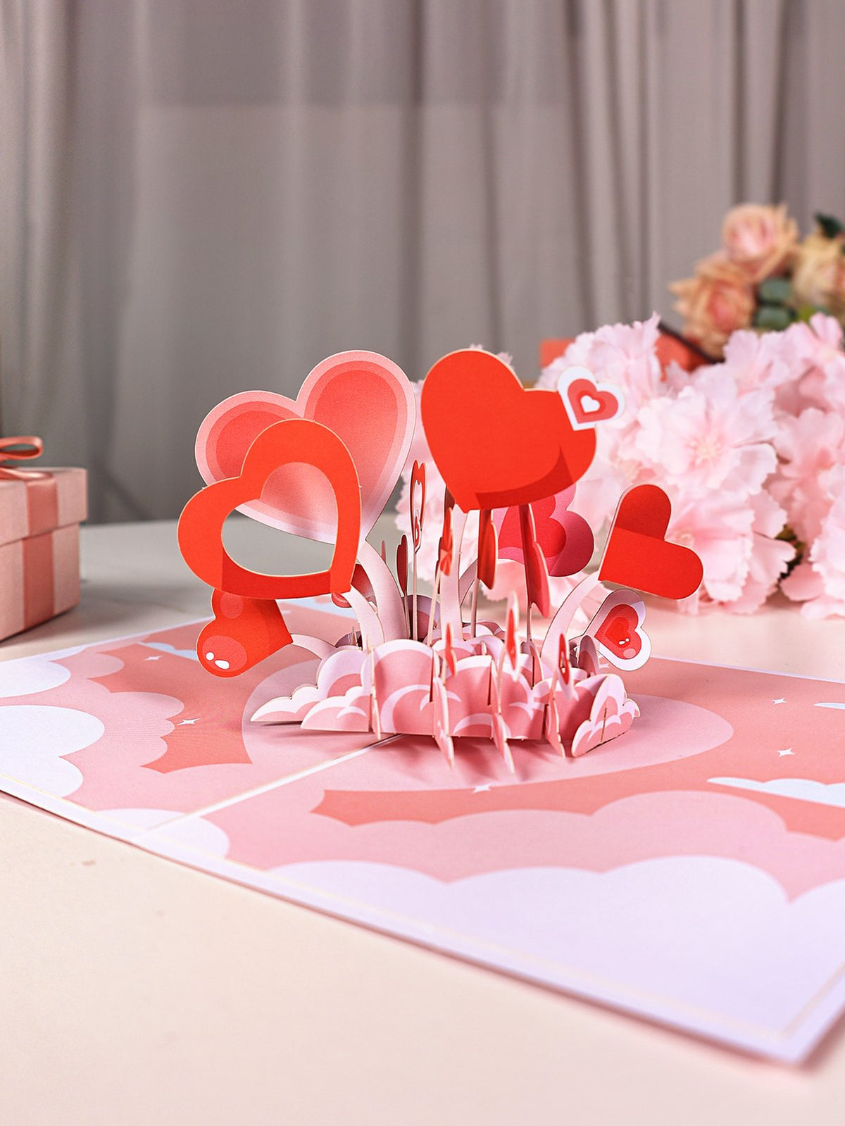 Valentine's Day Exploding Hearts Greeting Card