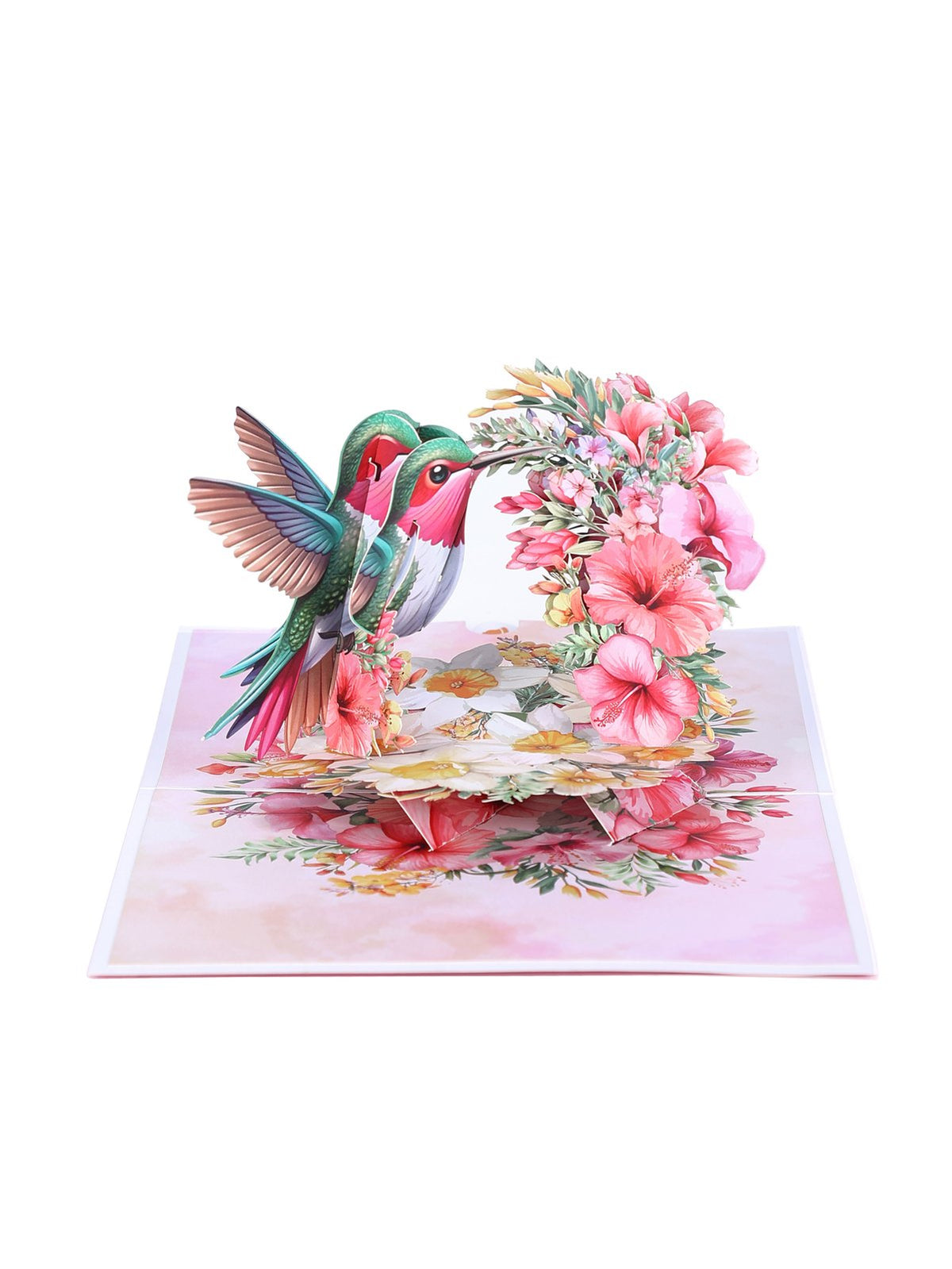 Hibiscus Hummingbird 3D Pop Up Card