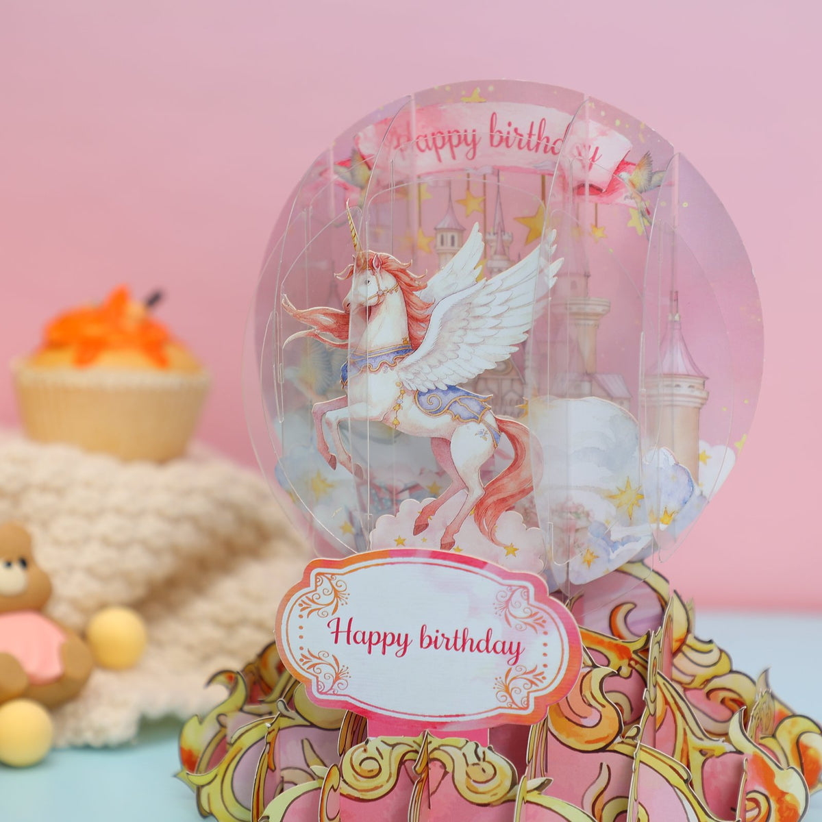 Unicorn Crystal Ball Birthday Greeting Card