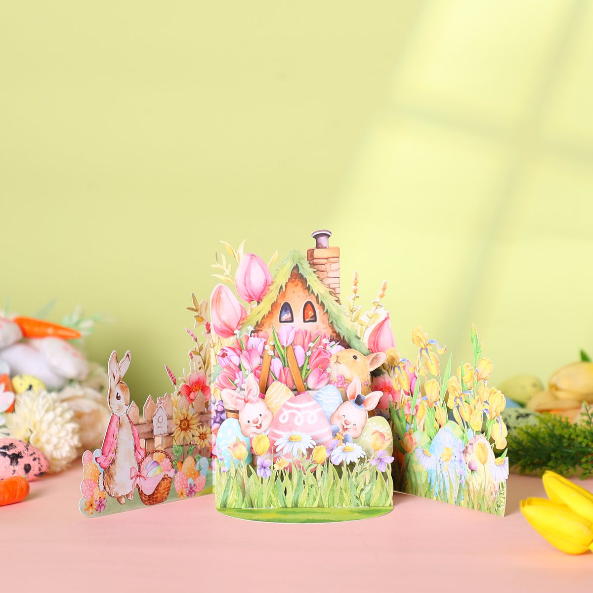 Vintage Easter Double Door 3D Pop Up Card