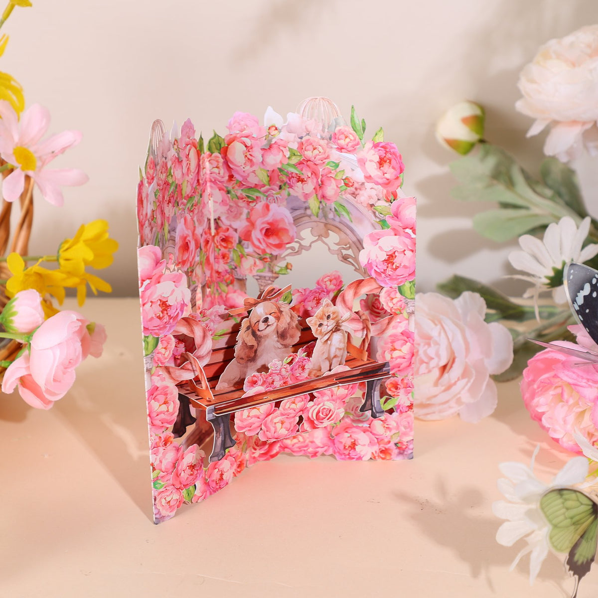 Rose Dog 3D Pop Up Card
