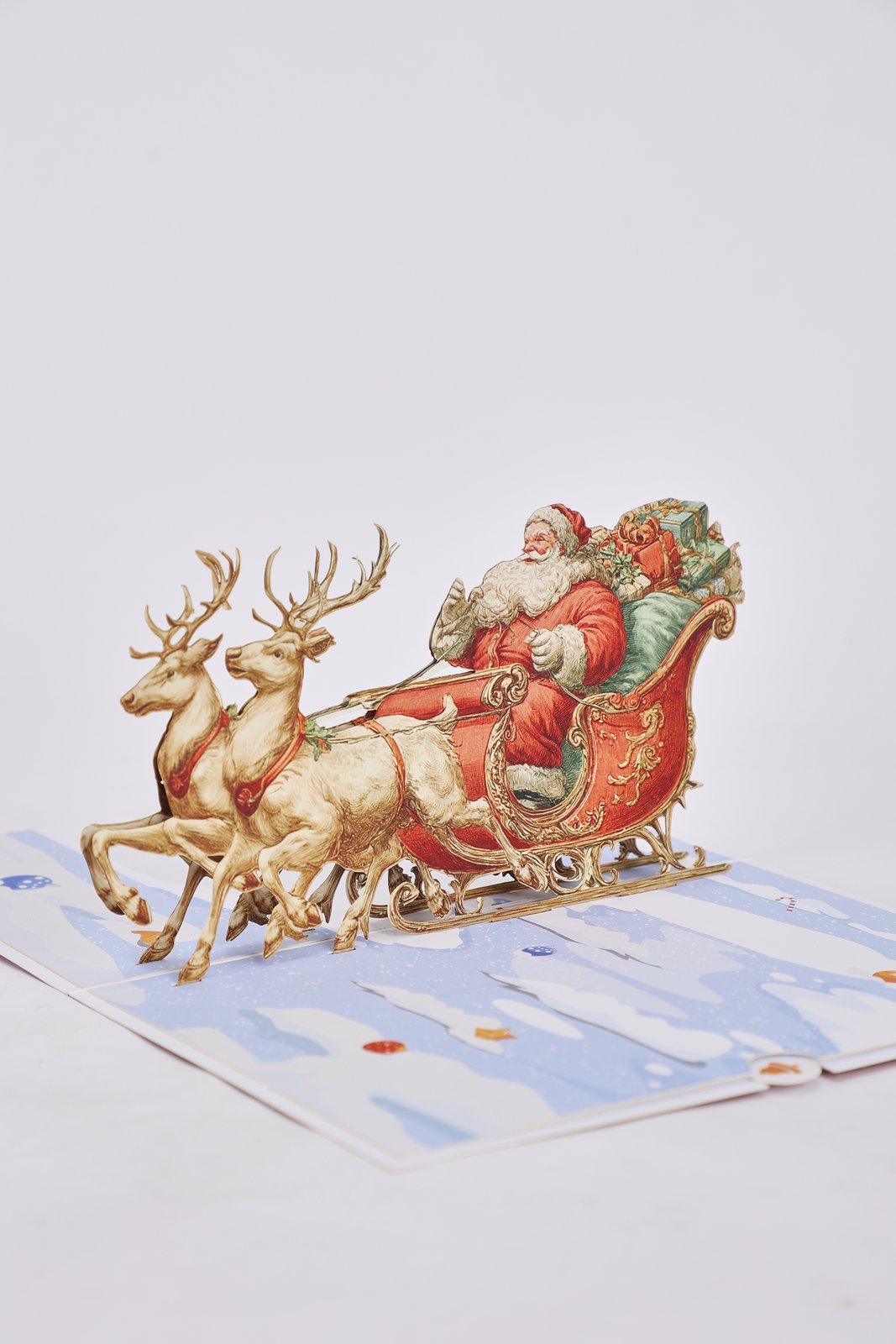 Santa Claus Sleigh Flip Pop Up Card