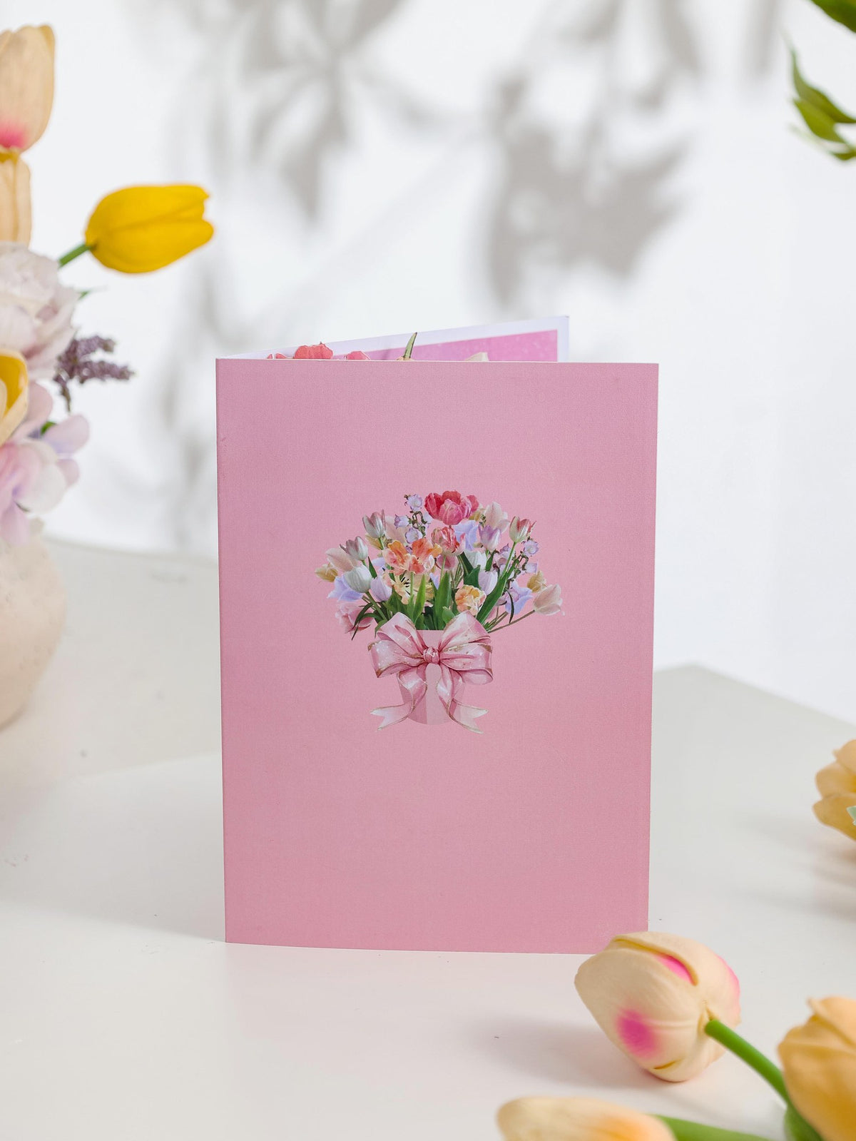 Tulip Flower Bouquet 3D Pop Up Card