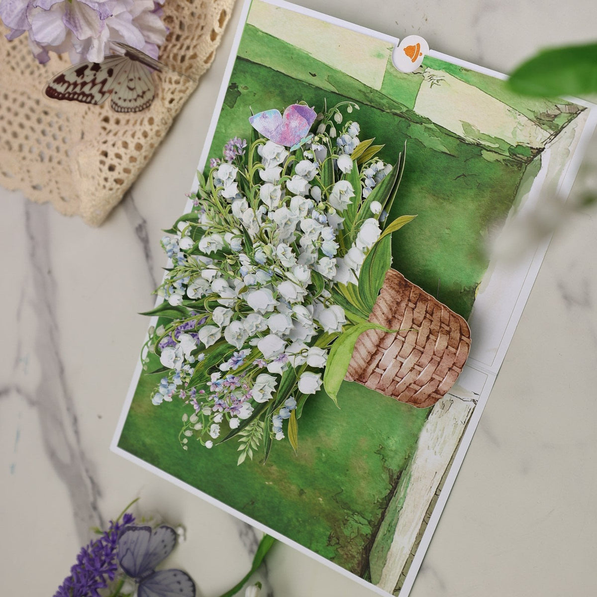 Hydrangea Bouquet Flip Pop Up Card