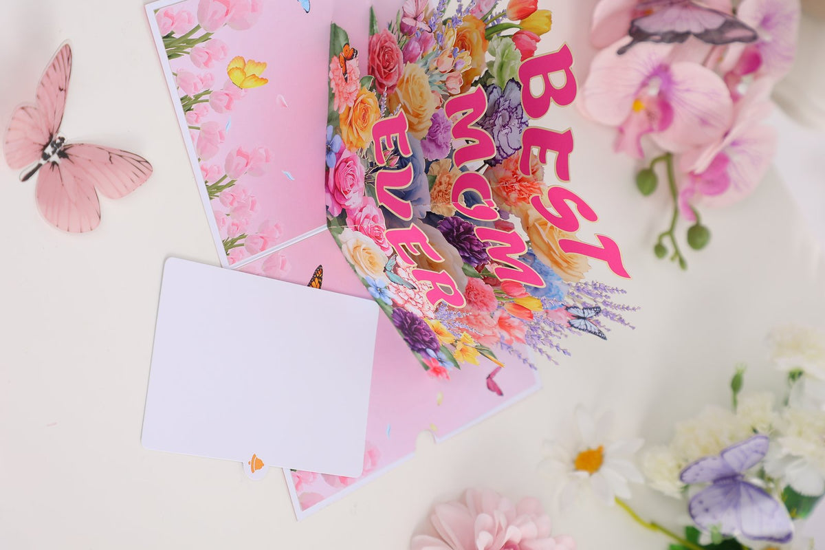 Best Mom Ever Floral 3D Pop Up Card