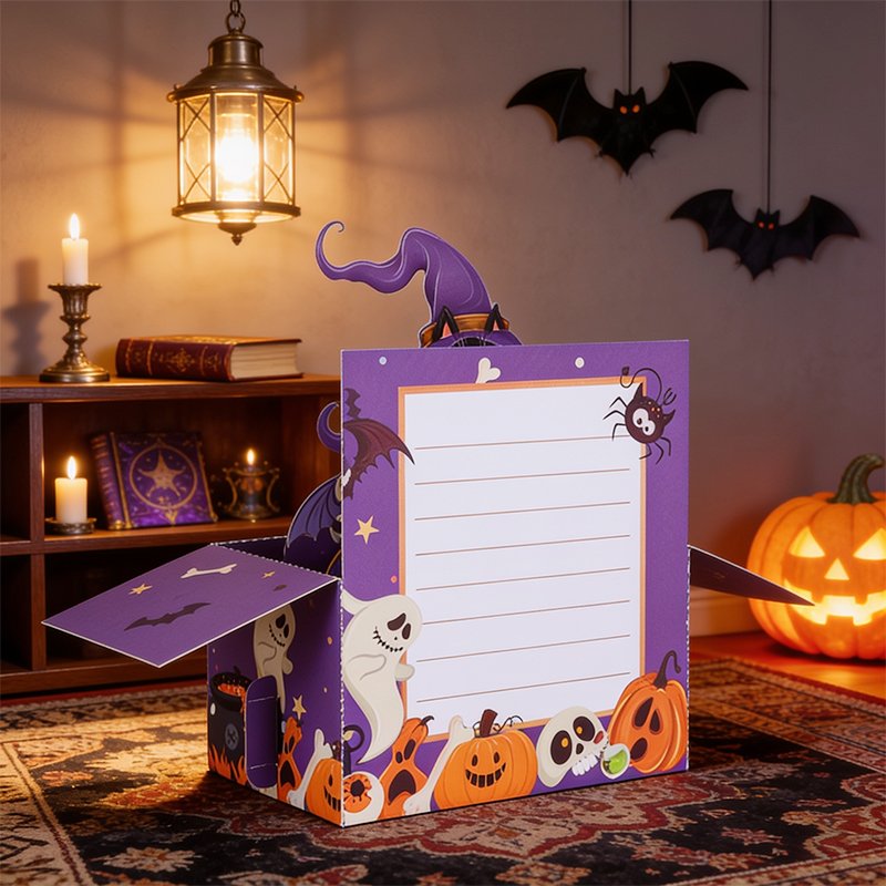 Halloween Cat Box Greeting Card