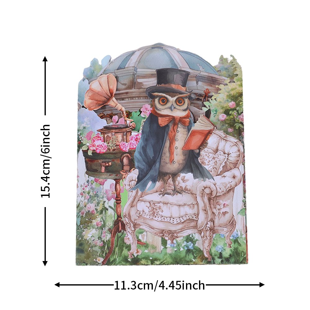 Vintage Animals Tea Double Door Pop Up Card