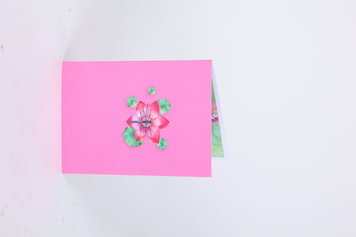 Lotus Dragonfly 3D Pop Up Card