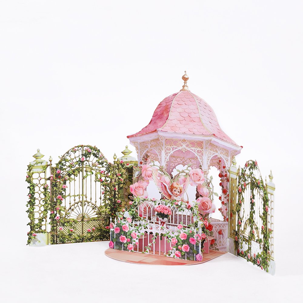 Cupid Rose Garden Valentine's Day Greeting Card