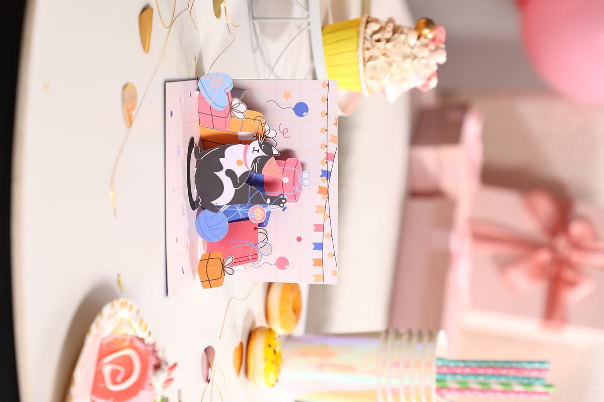 Cow Cat Happy Greeting Card