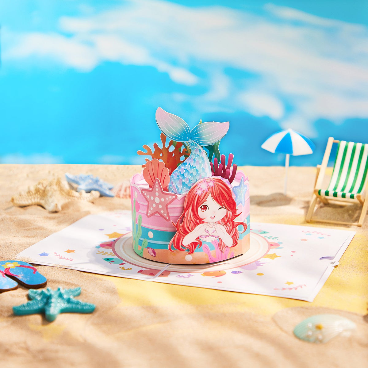 Little Mermaid Cake 3D Pop Up Card