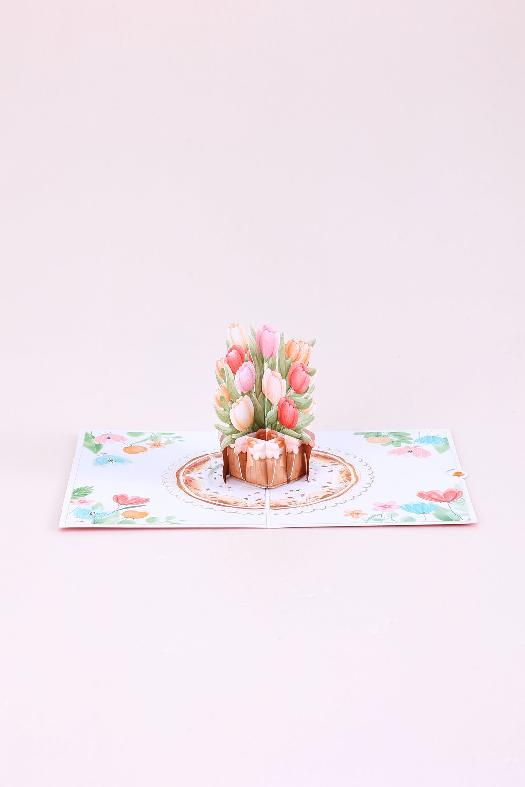 Tulip Flower Basket Greeting Card