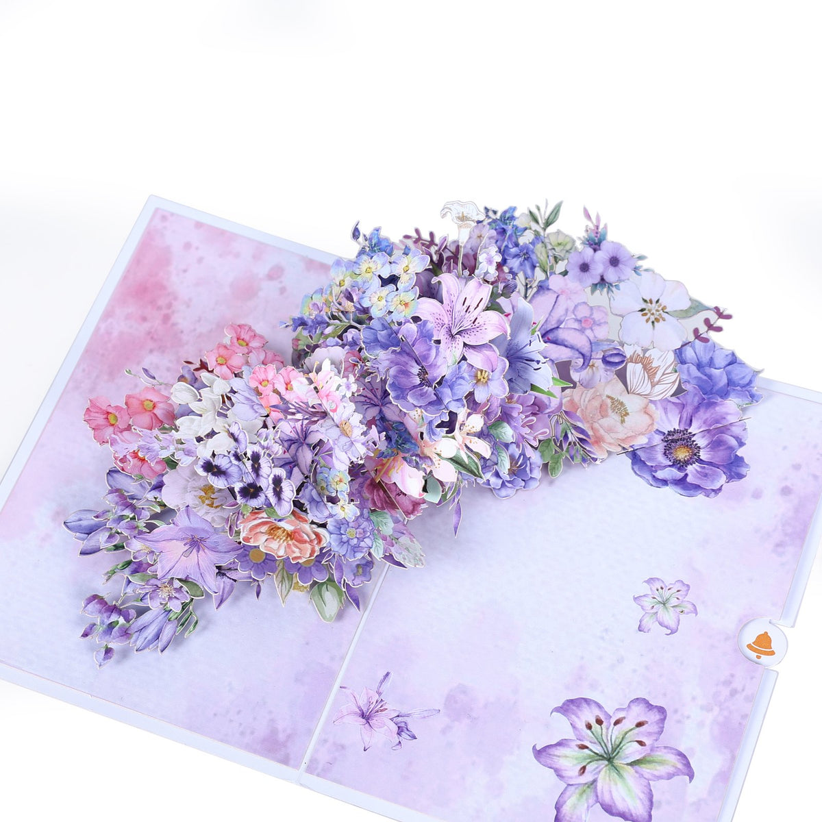 Purple Lily Floral Branch 3D Pop Up Card
