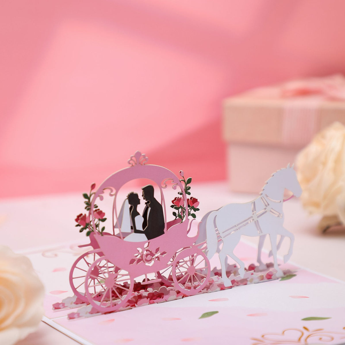 Minimalist Couple Line Art Flip Pop Up Card
