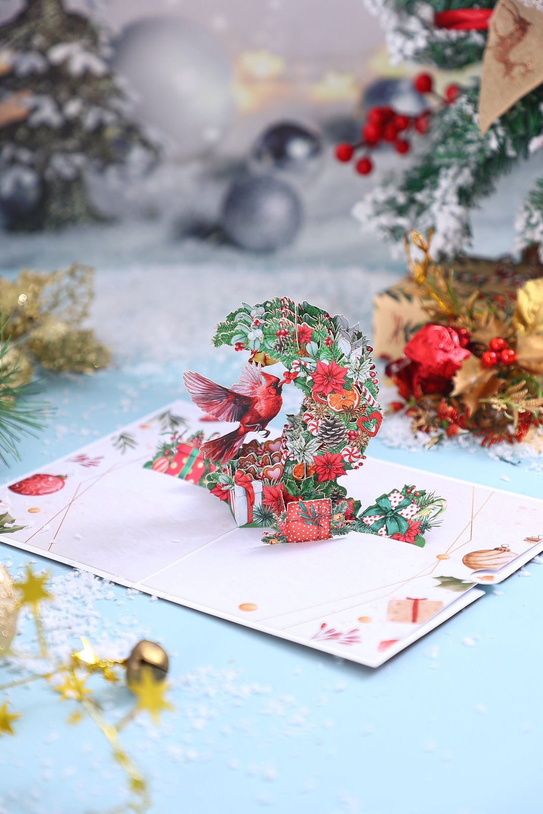 Christmas Bird Pop Up Card