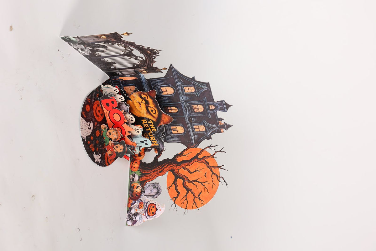 Halloween Haunted House Moonlit Night 3D Pop Up Card