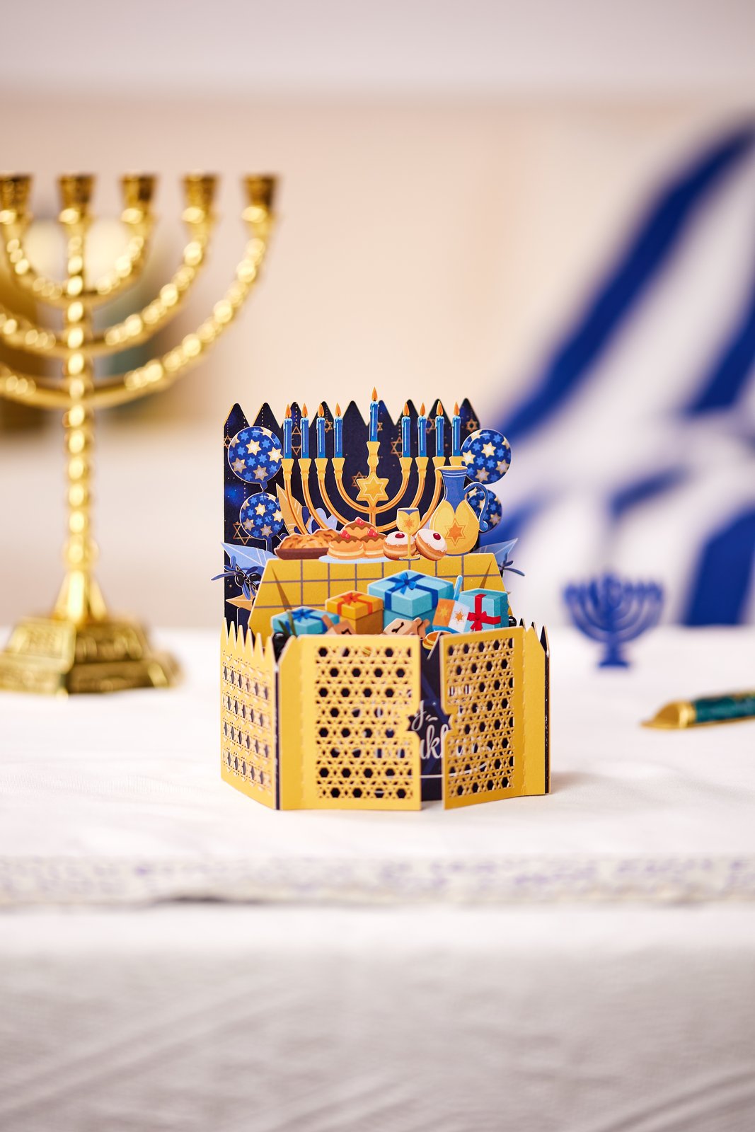 Hanukkah Double Door 3D Pop Up Card