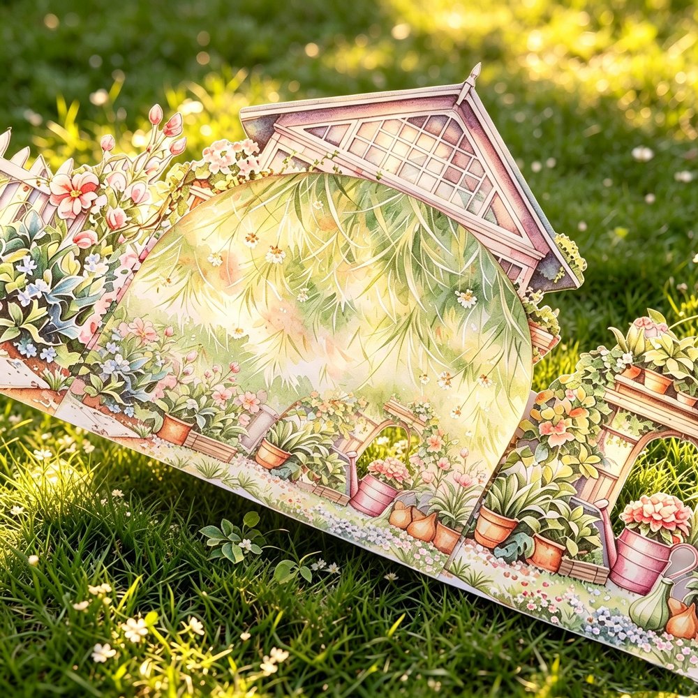 Garden Double Door 3D Pop Up Card