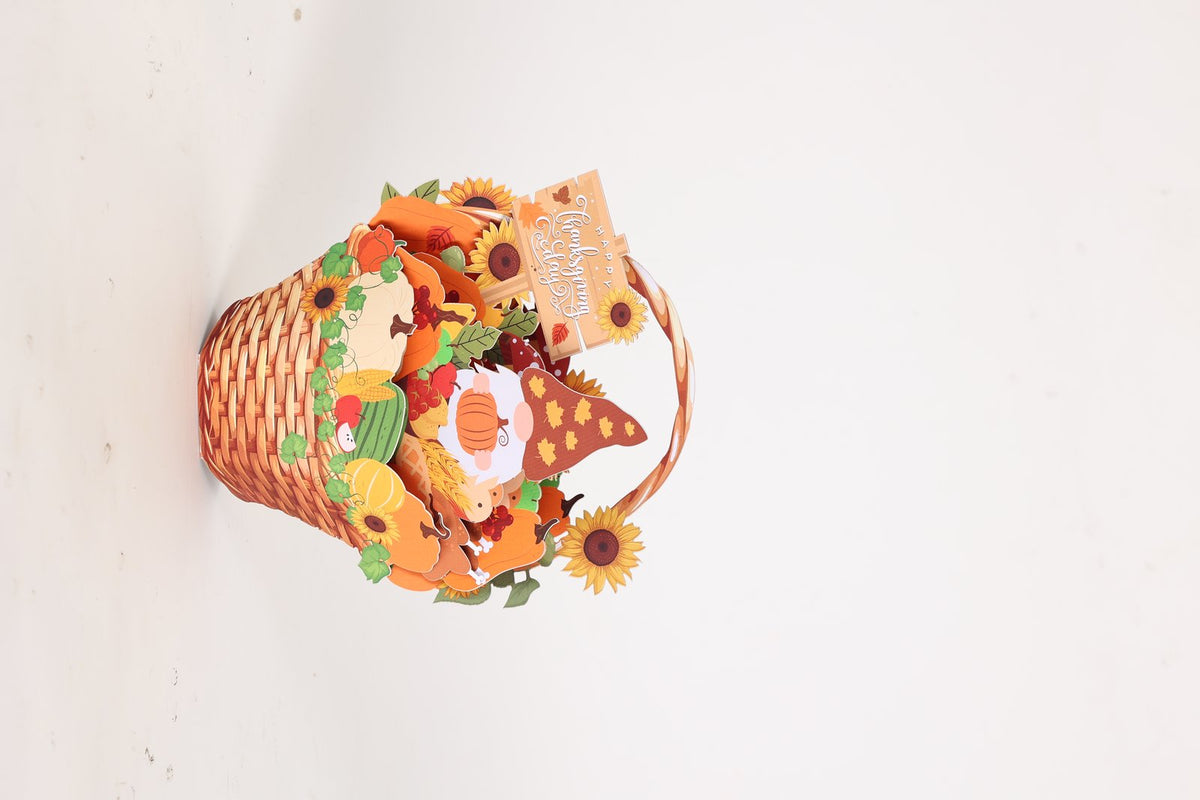 Thanksgiving Flower Basket 3D Pop Up Card