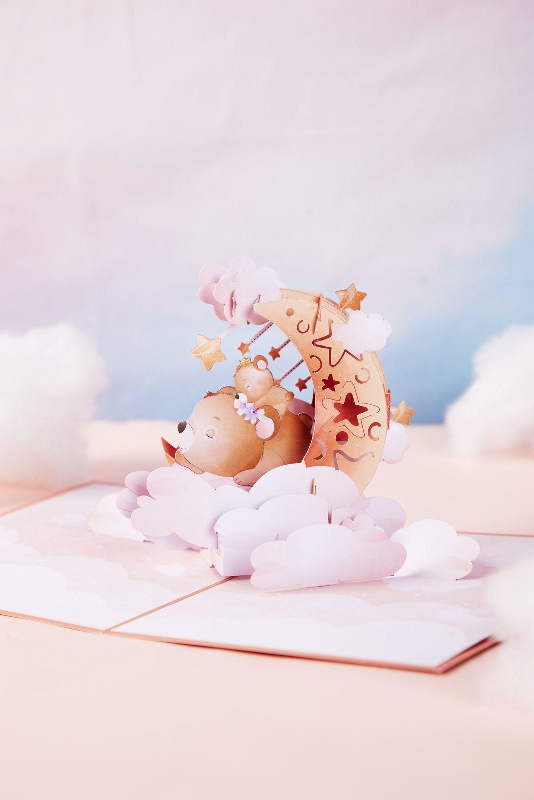Crescent Moon Bear 3D Pop Up Card