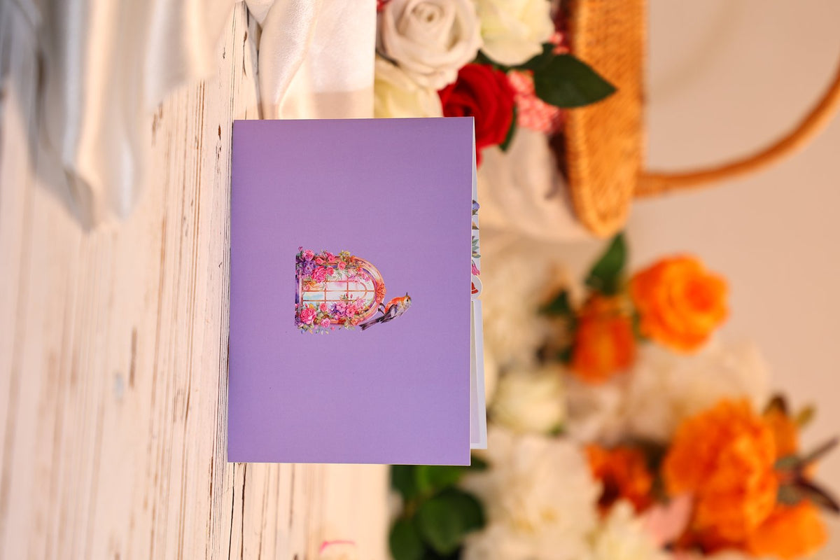 Stained Glass Window Castle 3D Pop Up Card