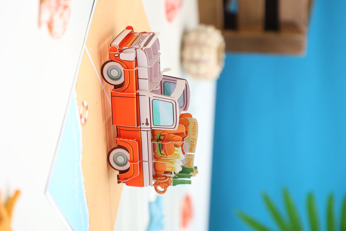 Father's Day Pickup Truck Seaside Trip Greeting Card