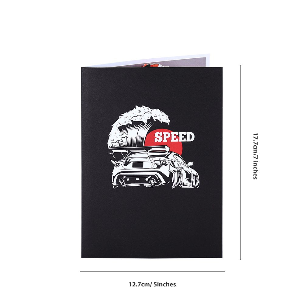 Race Car Speed Flip Pop Up Card