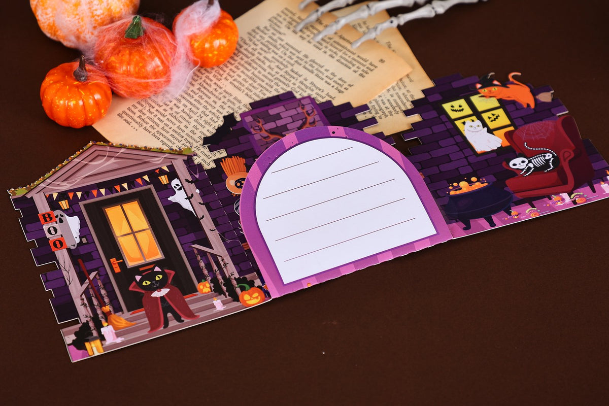 Halloween Cat Double Door Card