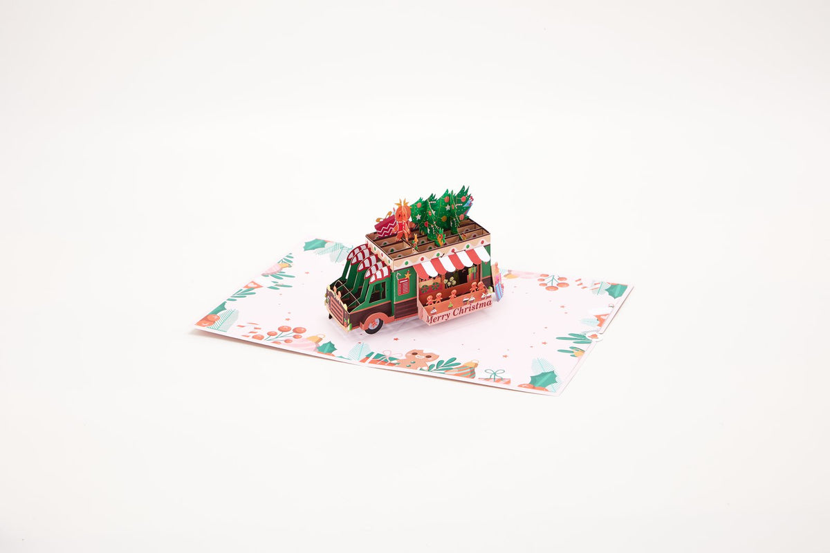 Gingerbread Man Food Truck 3D Pop Up Card