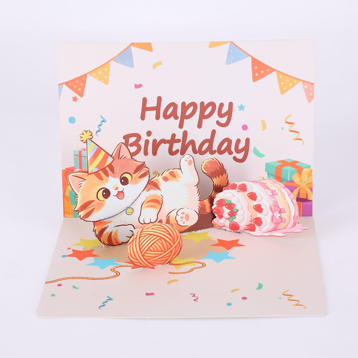 Egg Birthday Cat Greeting Card