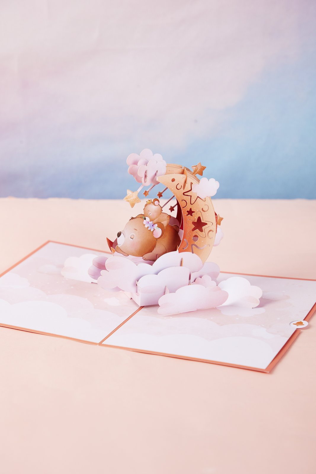 Crescent Moon Bear 3D Pop Up Card