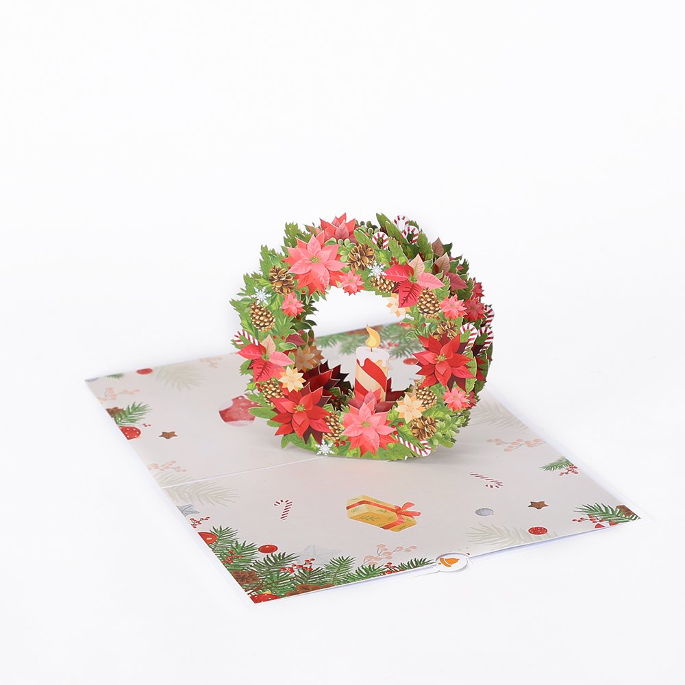 Double Wreath Christmas 3D Pop Up Card
