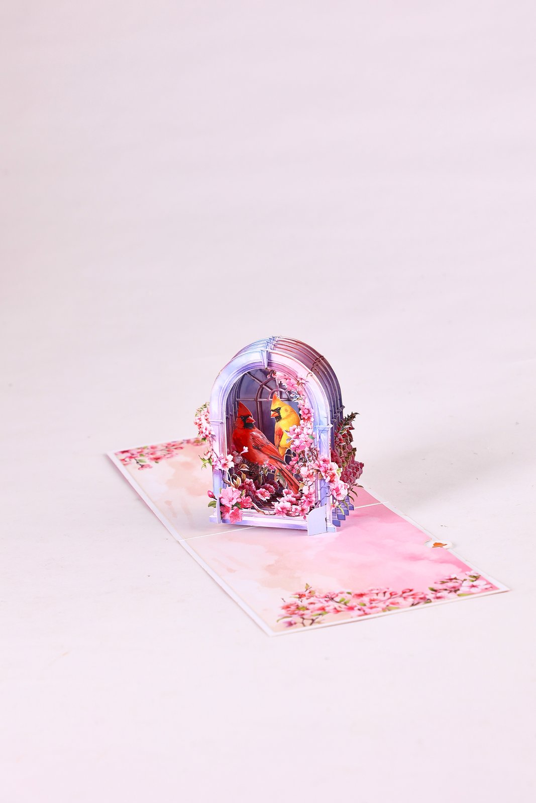 Arch Cherry Blossom Bird Greeting Card