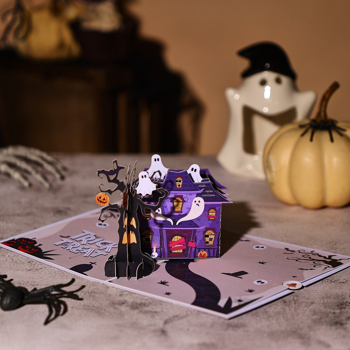 Halloween Haunted House Greeting Card