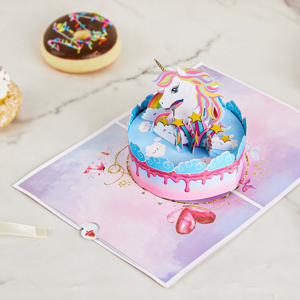 Unicorn Cake Greeting Card Plush Set