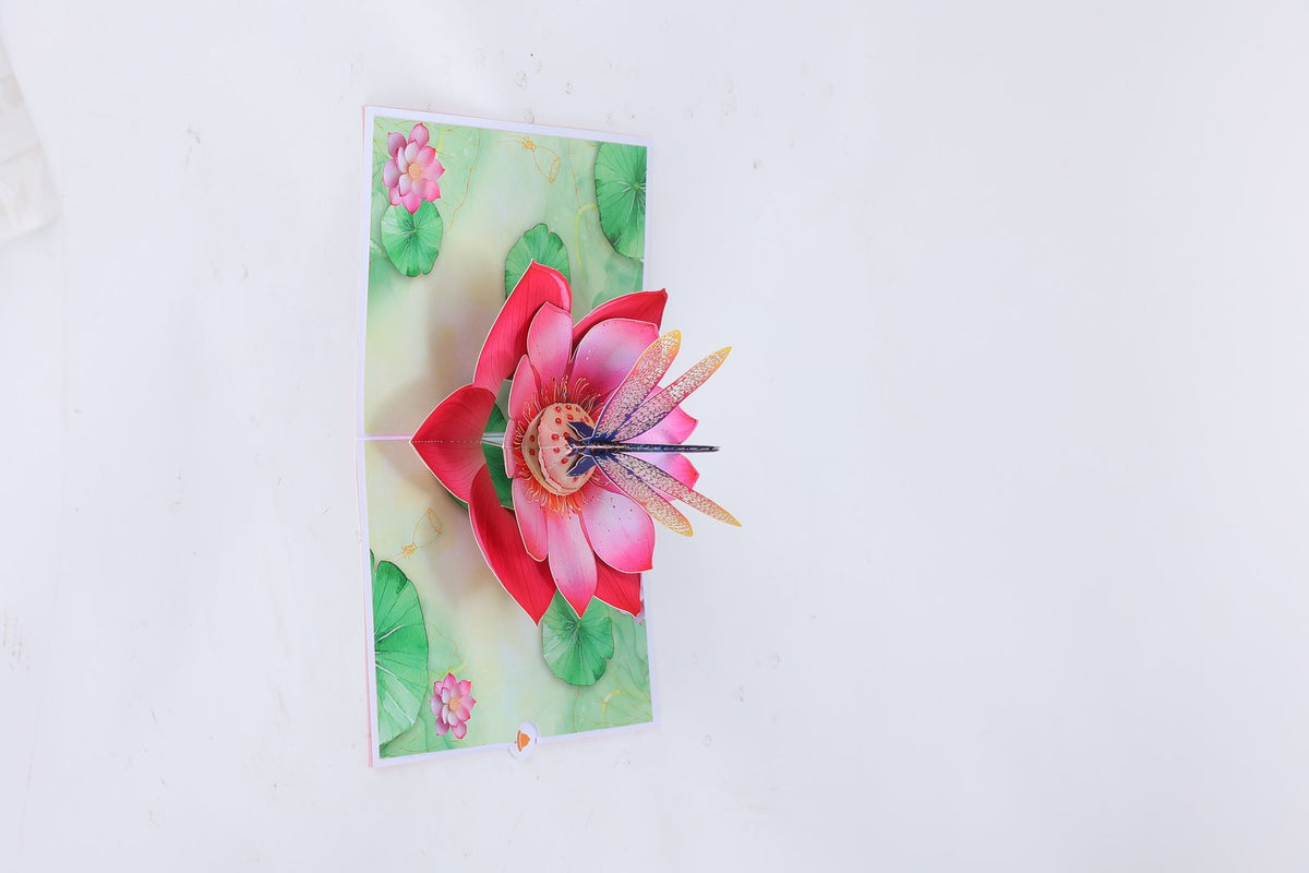 Lotus Dragonfly 3D Pop Up Card