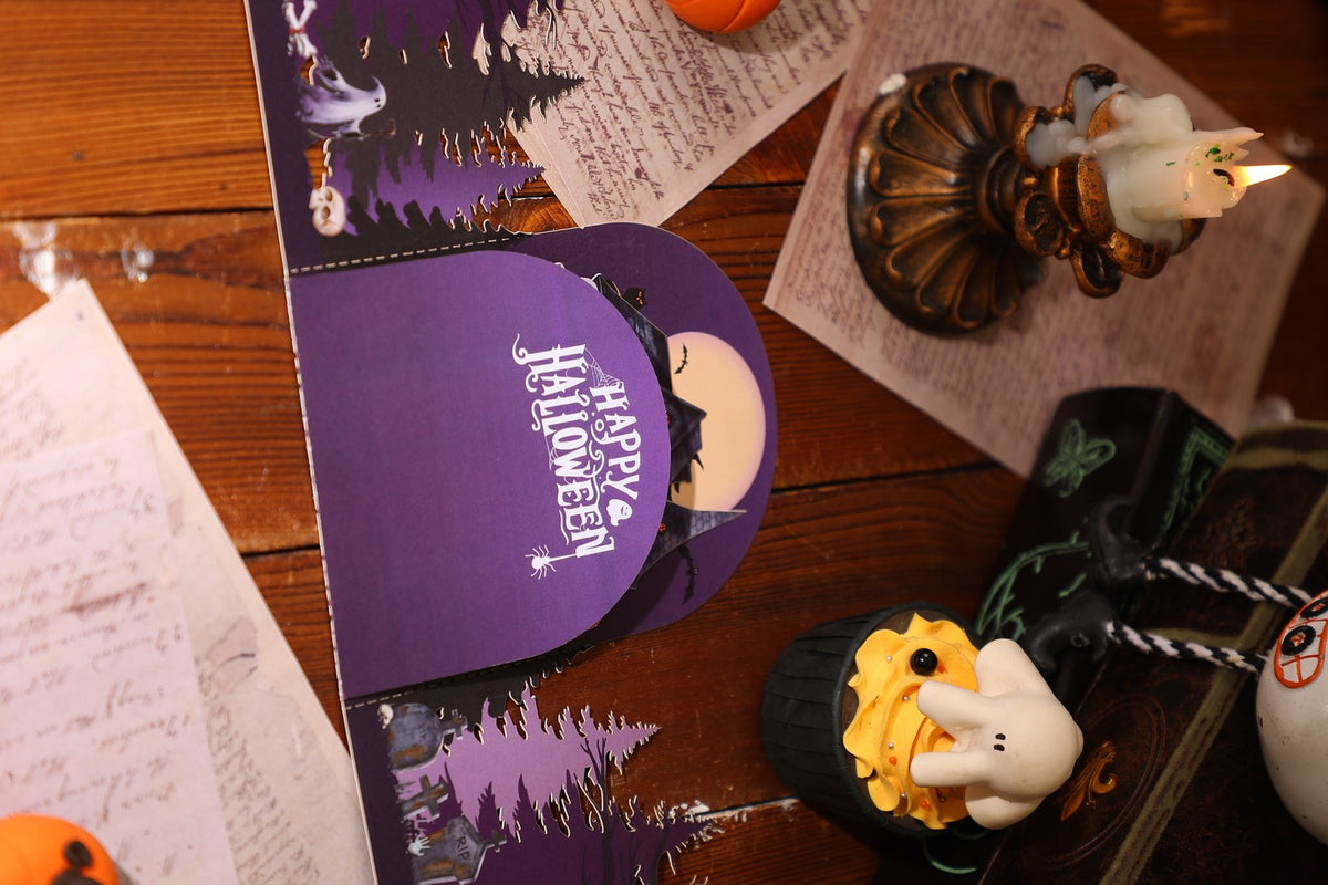 Halloween Night Witch Cottage 3D Pop Up Card