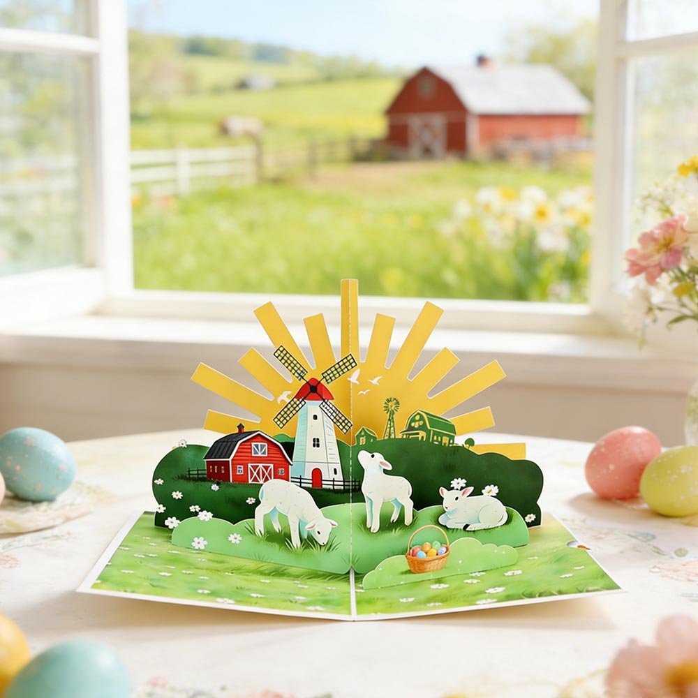 Easter Lamb Flip Pop Up Card