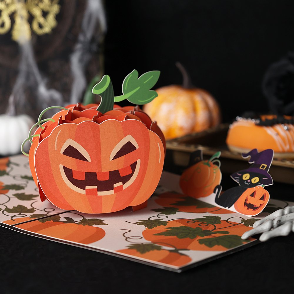 Happy Halloween Funny Pumpkin Pop Up Card