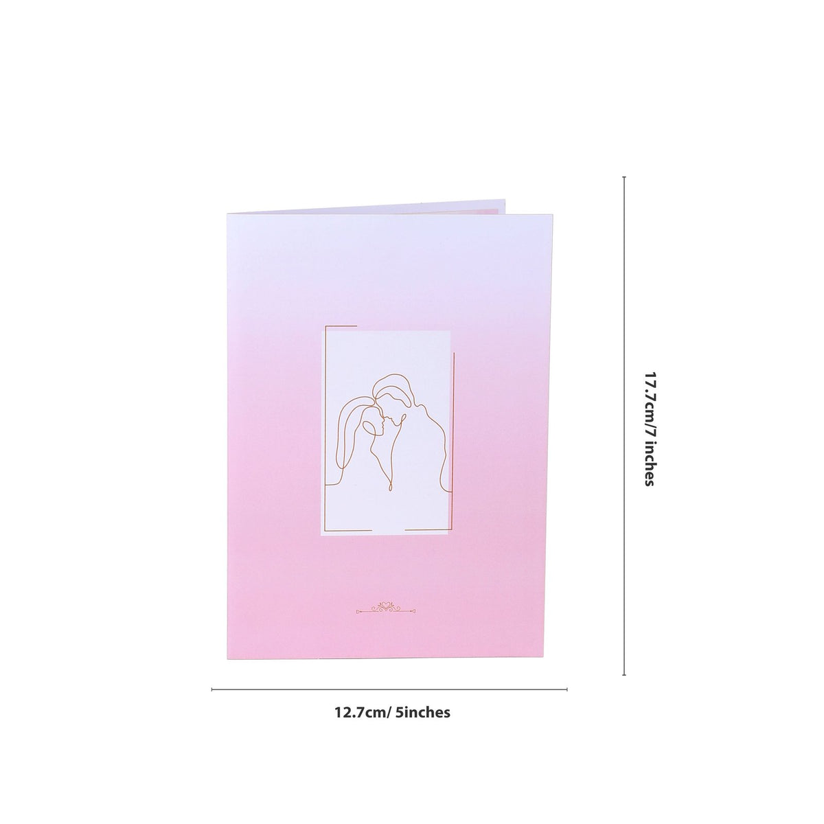 Minimalist Couple Line Art Flip Pop Up Card
