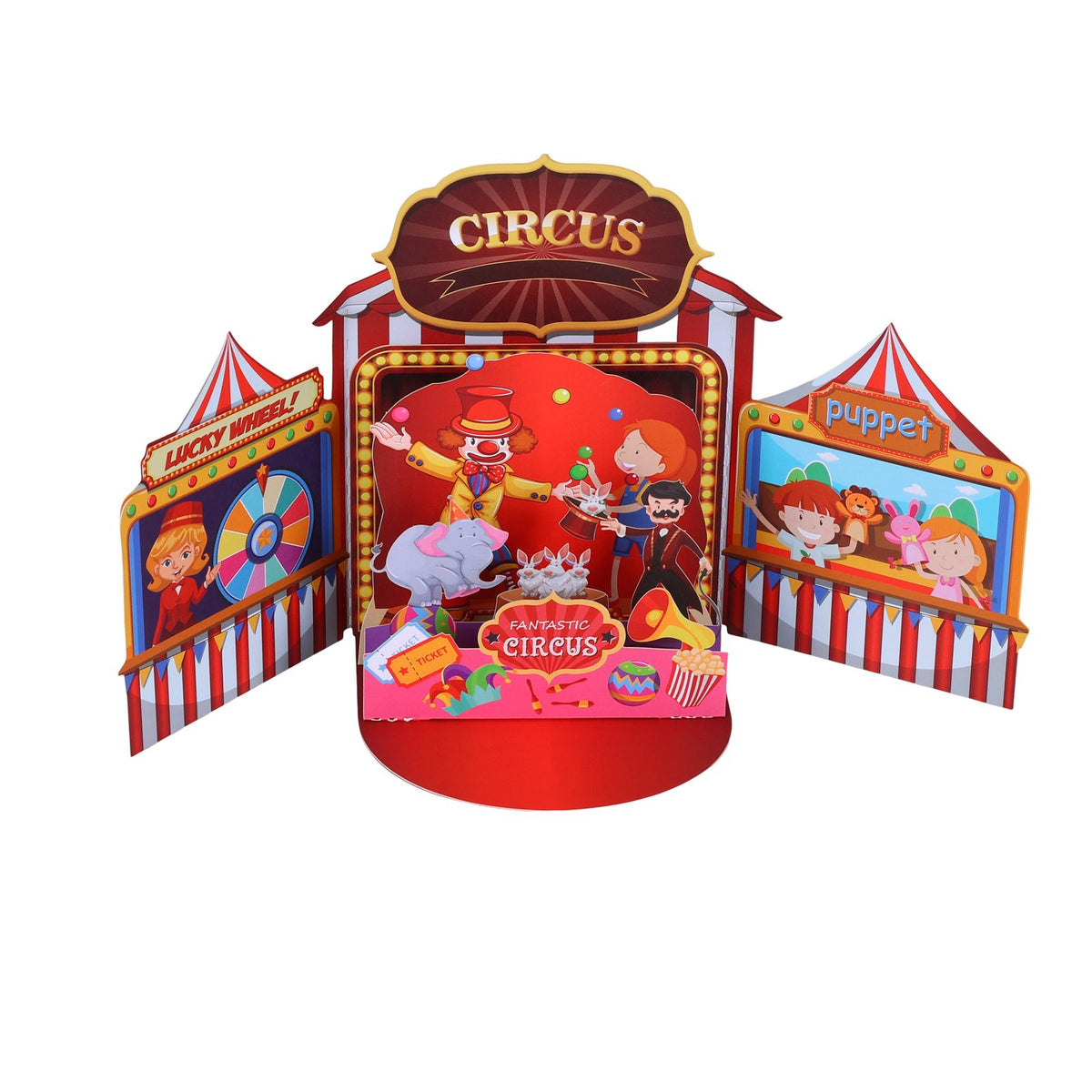 Circus Double Door 3D Pop Up Card