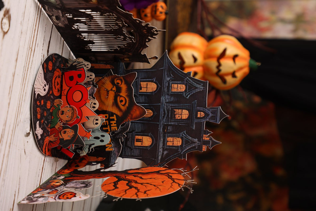 Halloween Haunted House Moonlit Night 3D Pop Up Card