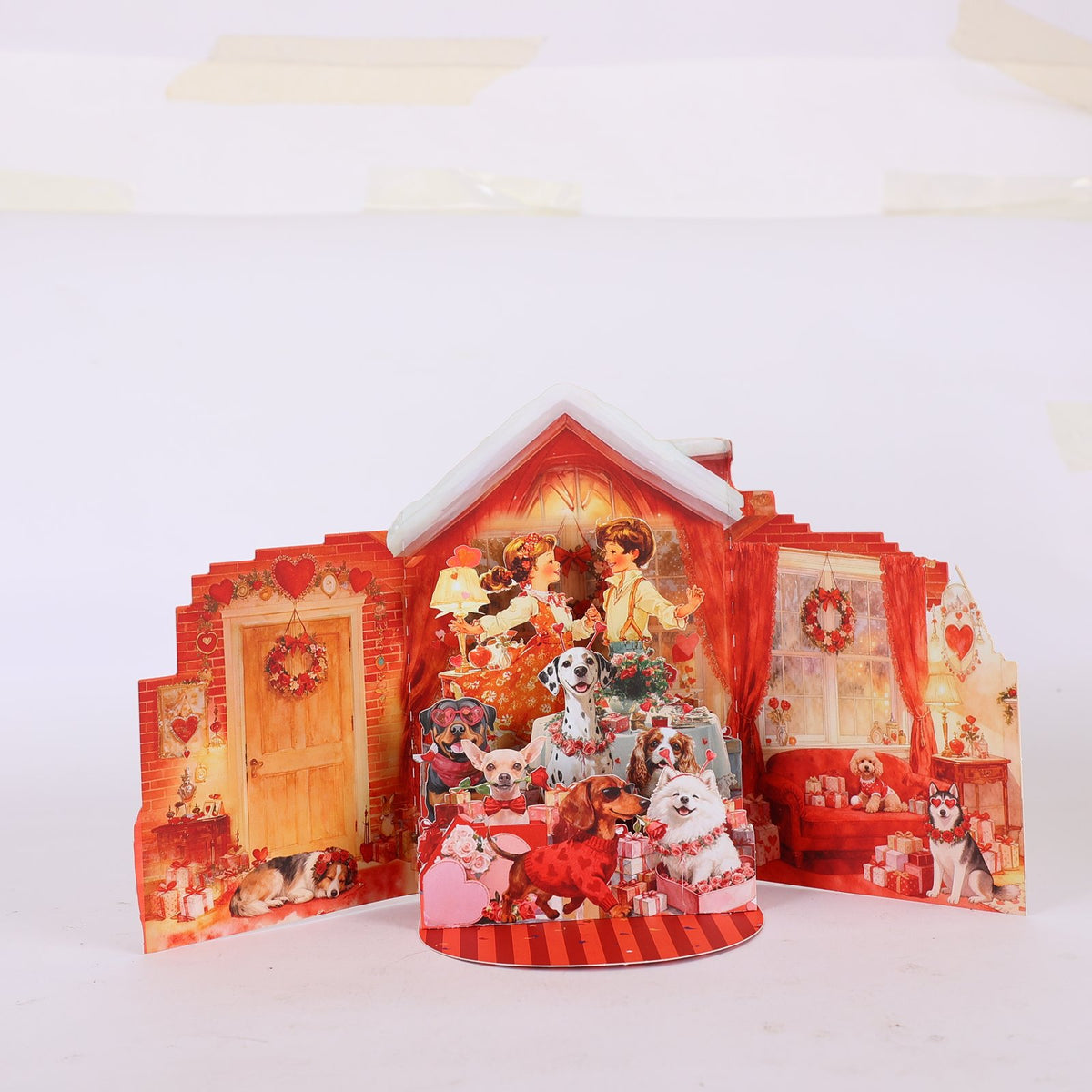 Vintage Valentine's Day Double Door Pop Up Card