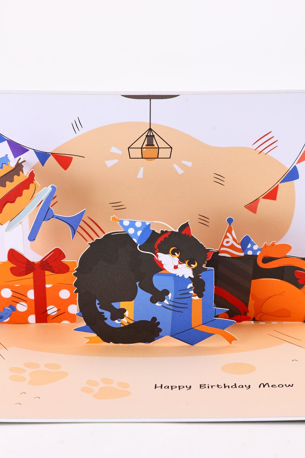 Lights Off Cat 90° 3D Pop Up Card