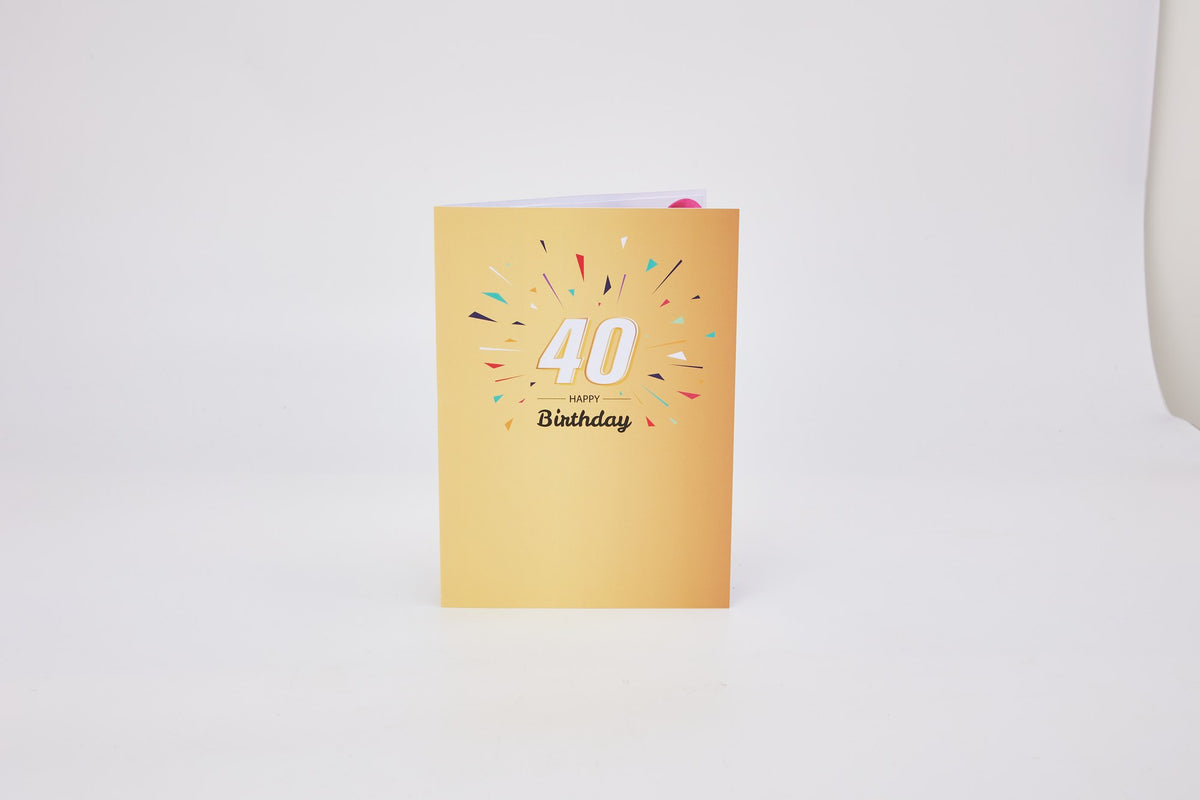 40th Birthday Light Music 3D Pop Up Card