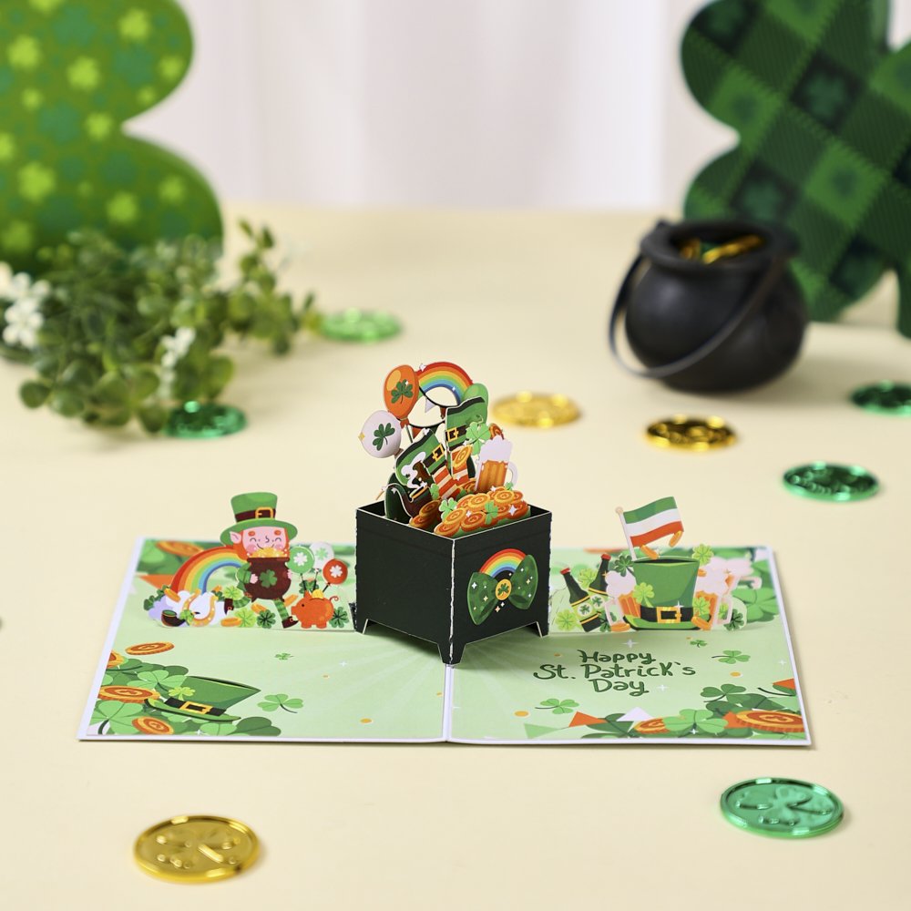 St. Patrick's Day Box 3D Pop Up Card